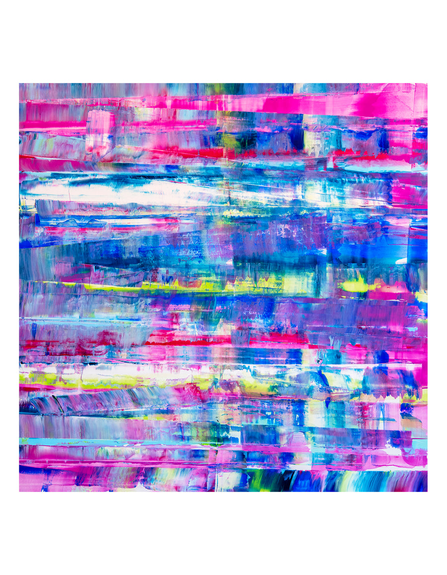 When colors dance abstract painting on white background